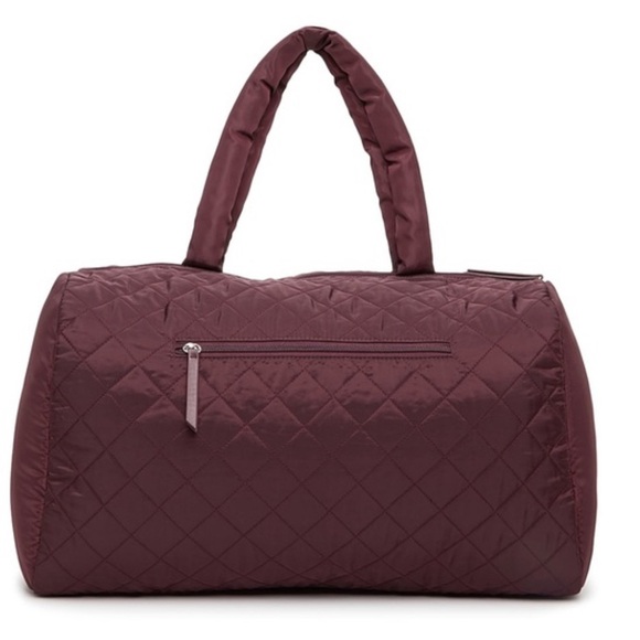 DSW Burgundy Puffy Weekender Duffle Tote Bag - Picture 3 of 7